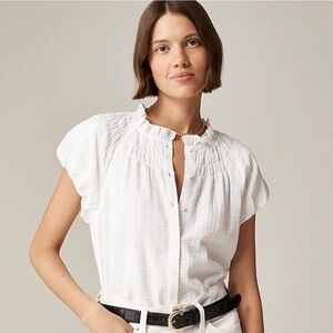 J.Crew Smocked Neck Top, NWOT